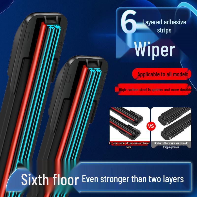 Silent Frameless Wiper Blade for Foton Aoling CTX Light Trucks, Six-Layer Rubber Strip
