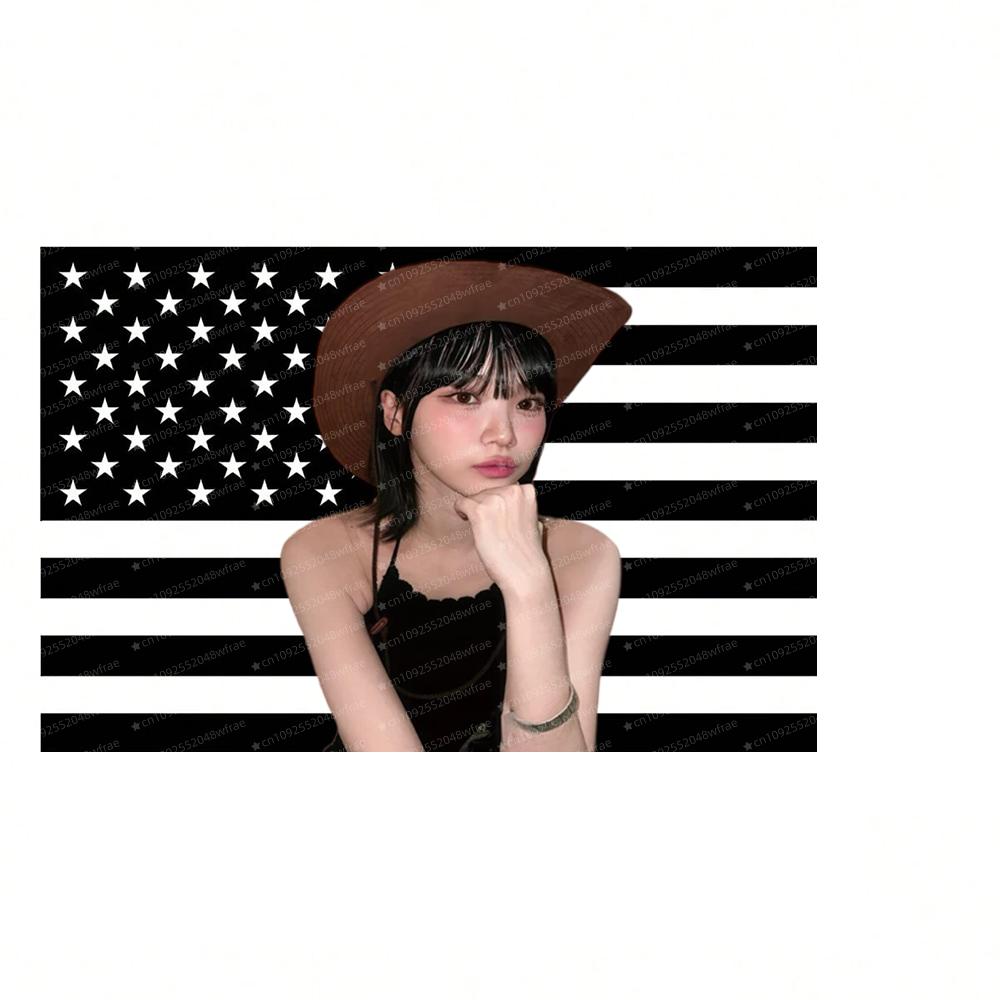 KKim CChaewonS Funny American Flag Tapestry College Dormitory Decoration Bedroom Party Banner Indoor and Outdoor Murals