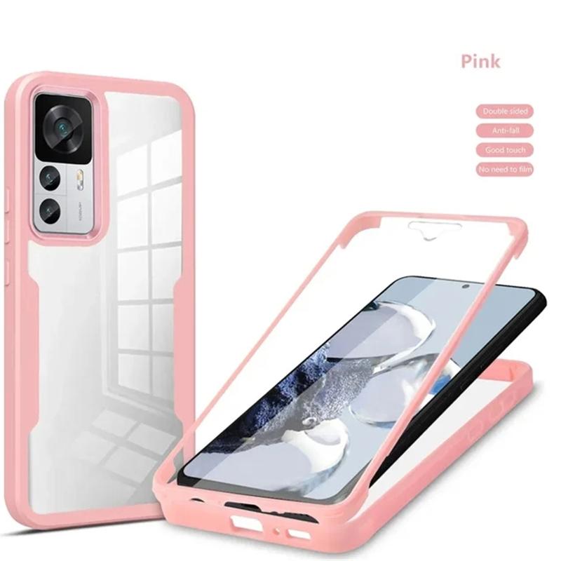 Прозрачный двойной мягкий силиконовый чехол на 360 градусов для Xiaomi Redmi Note 13 12 Note13 Pro Plus 12S 13C 11A Poco X4 X5 Pro 5G 4G противоударная передняя задняя крышка