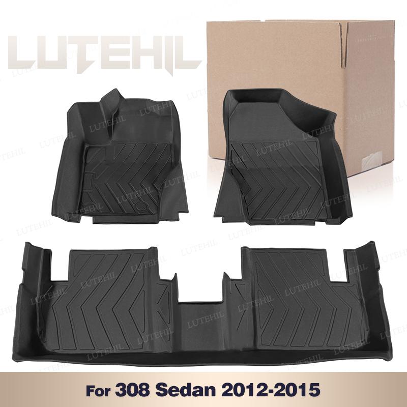 LUTEHIL For PEUGEOT 308 408 2010-2024 2023 2022 2021 All-Weather TPE Floor Mat Custom Carpet Cover Auto Interior Accessories
