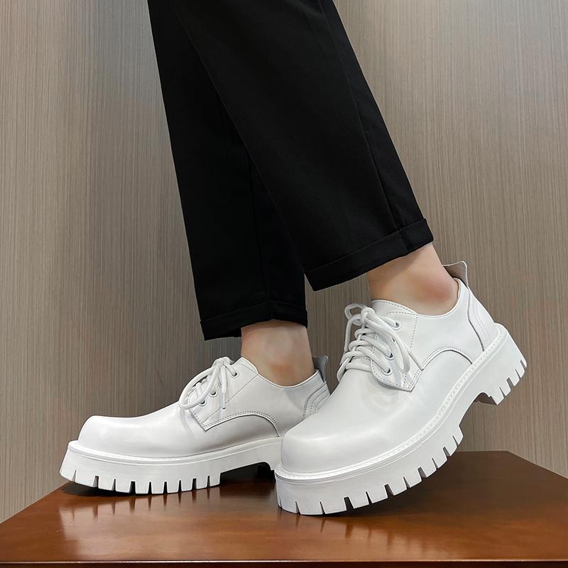 Fashion Fashion Trends Platform Thick Bottom Men's Oxford Shoes Leather British Men's Office Shoes Men Dress Shoes Formal Lace-up Shoes