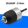 Keyless Self-Locking Drill Chuck Adapter 2-13mm 3/8-24UNF Hex Shank Quick Release Impact Ready Electric Drill Chuck Driver Tools