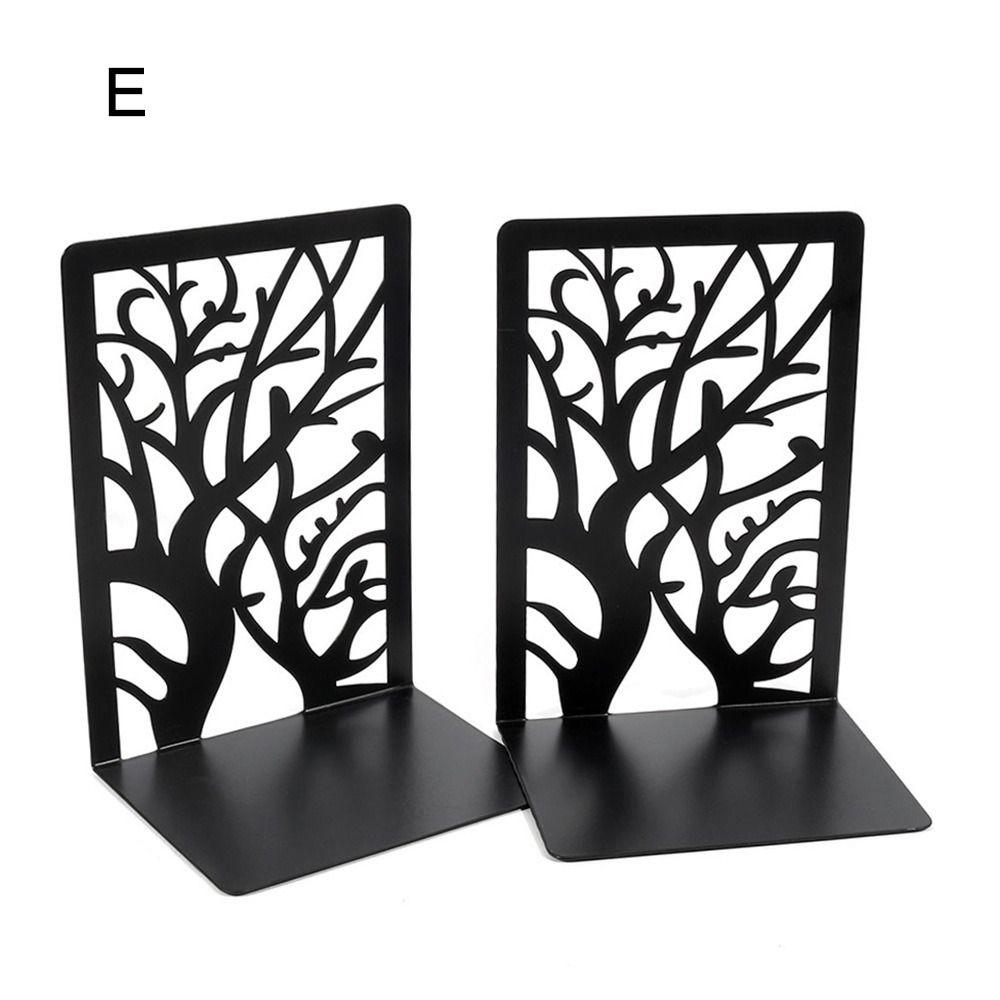 Stationery Desk Organizer Iron Art Non-Slip Book Stand Bookends Book Holder Book Support Shelf