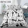 International Chess King Queen Duvet Cover Chess Board Bedding Set Black White Grid Quilt Cover Plaid Polyester