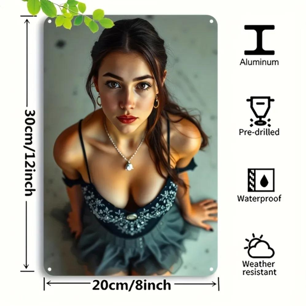 Винтажное черное платье Металлическая жестяная табличка 8x12 дюймов Ретро Настенное искусство Домашний декор