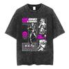 Винтажная стираная футболка с аниме JoJo's Bizarre Adventure, Джорно Джованна, графические футболки с мангой, мужская одежда, хлопковые повседневные футболки