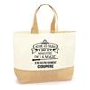 Cabas / Tote bag - PLANETEE - Croupière « Ministère de la Magie » - Jute naturel - Fabriqué en France - Capacité généreuse
