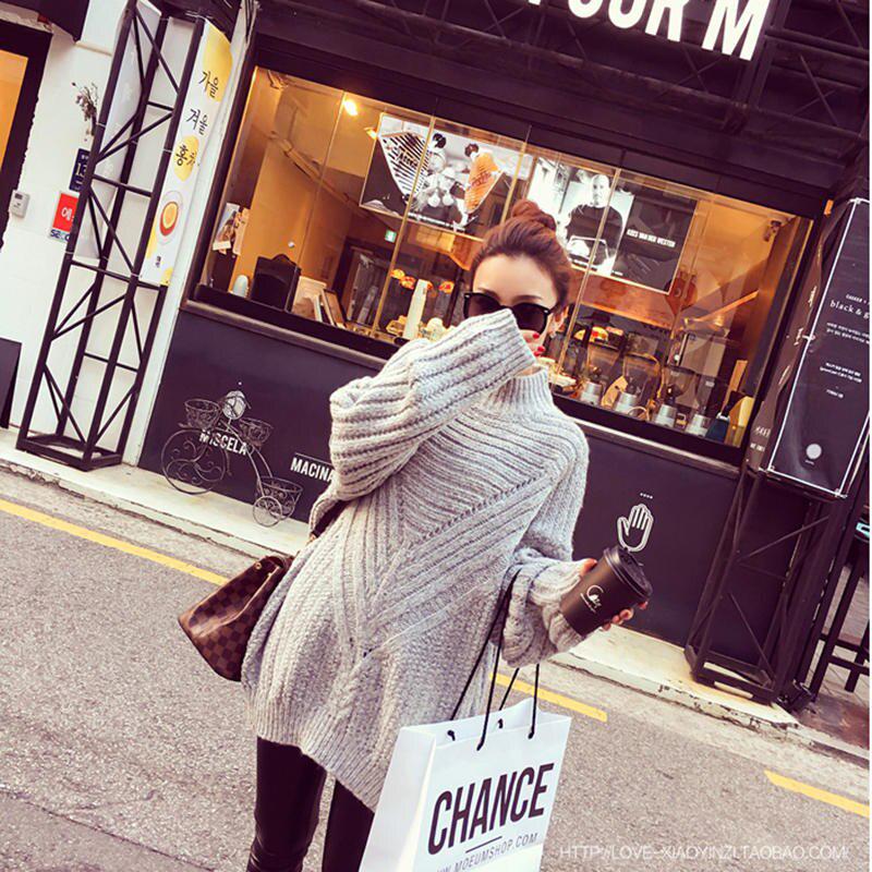 RUGOD Шикарные длинные пуловеры с высоким воротником, элегантный свитер, зимние топы для женщин, разноцветные зимние пуловеры в корейском дизайне