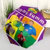 The Wiggles Print Automatic Umbrella, 8 Rib Iron Frame, Plastic Handle, Suitable for Outdoor Travel &Daily , Ideal Gift
