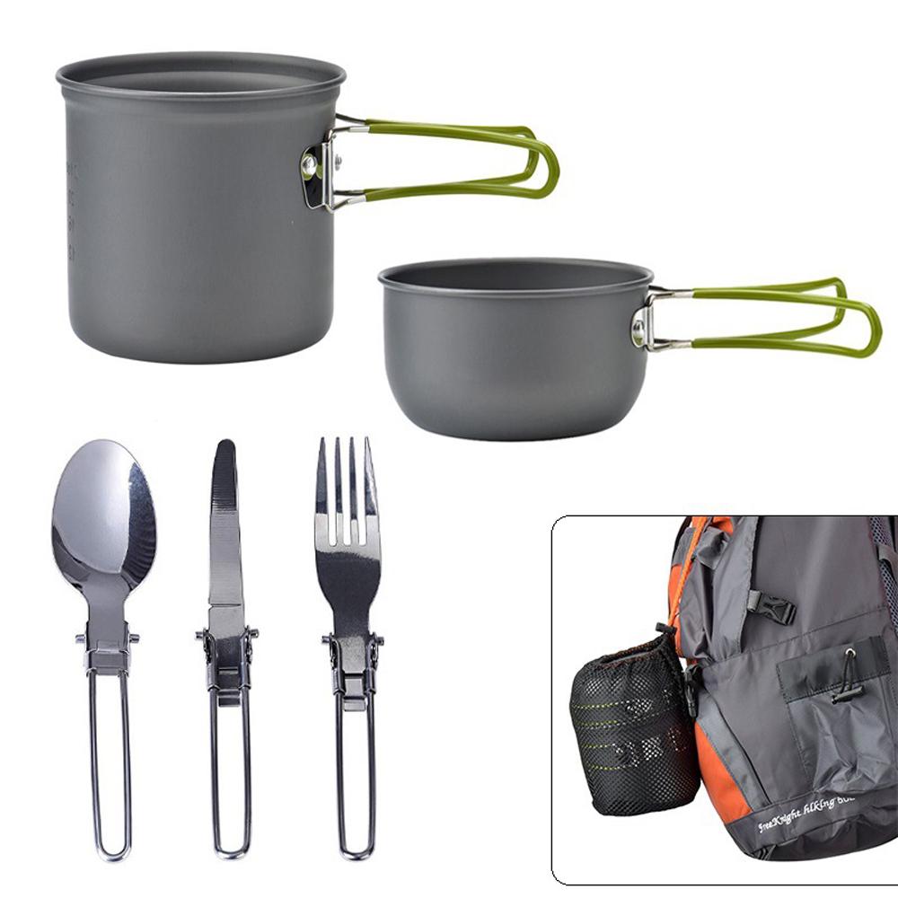Ultralight Camping Cookware Utensils outdoor tableware set Hiking Picnic Backpacking Camping Tableware Pot Pan 1