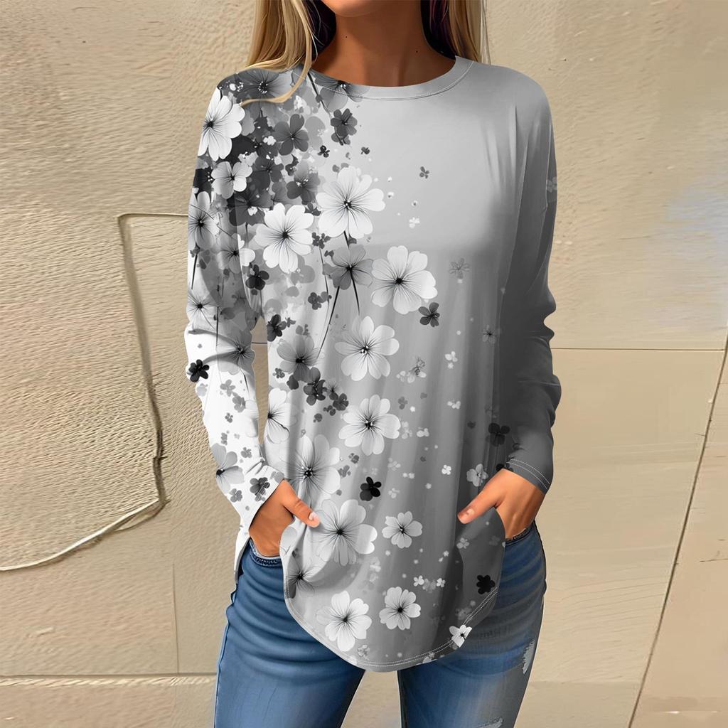 Женская мода с длинным рукавом и круглым вырезом, винтажный асимметричный пуловер