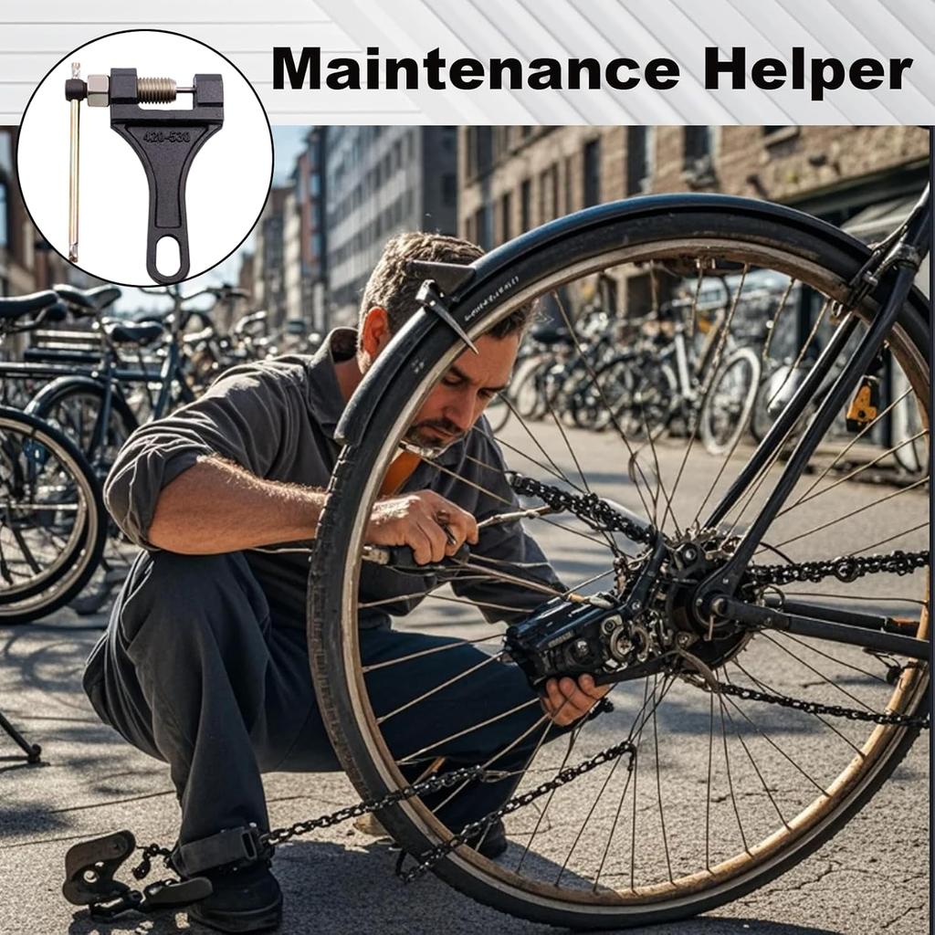 Chain Breaker #420-530, Heavy Duty Chain Breaker Riveting Tool, Chain Removal Pin Link Splitter Motorcycle Accessories Fit for Bike Bicycle ATV Dirt