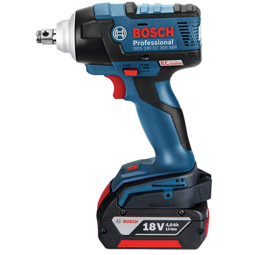 Беспроводной ударный гайковерт Bosch Professional 18 В x Кейс для переноски (6.0Ач 2, Зарядное устройство, В комплекте) GDS18V-300