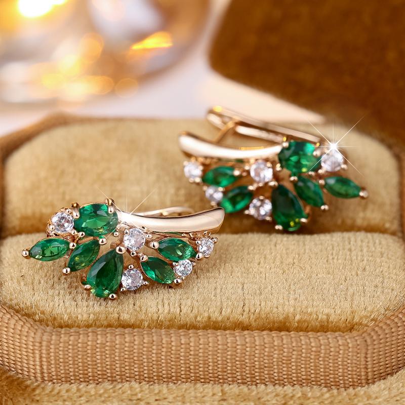 Блестящие белые зеленые серьги-подвески из циркония для женщин, роскошные золотые помолвочные украшения, подарок для женщин