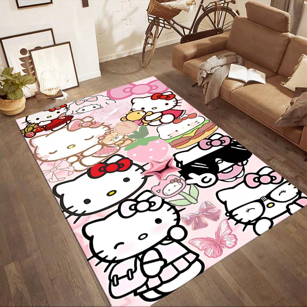 Hello Kitty Halloween Party Square rugs are a great choice for living rooms, bedrooms, home décor, and as gifts.