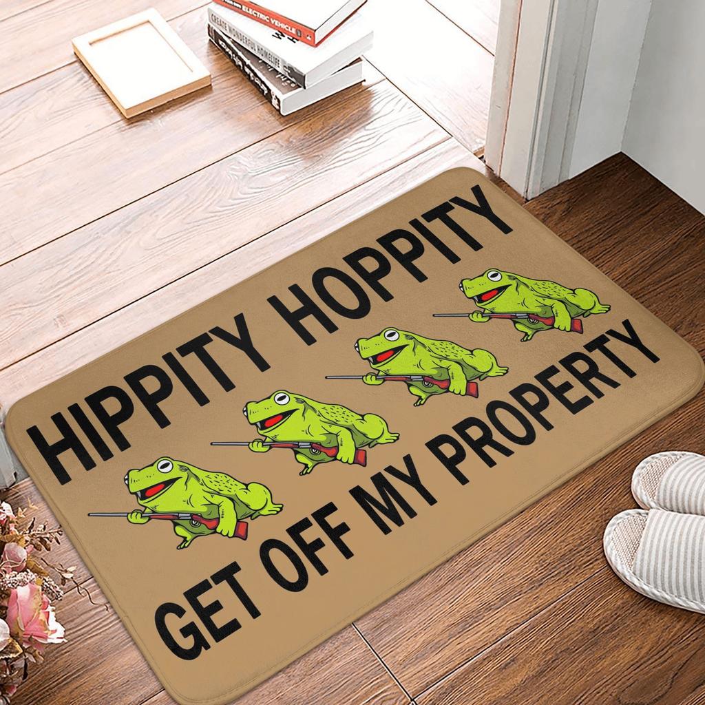 Hippity Hoppity Get Off My Property Front Door Floor Entrance Mat Outdoor Kitchen Bathroom Doormat Living Room Carpet Rug