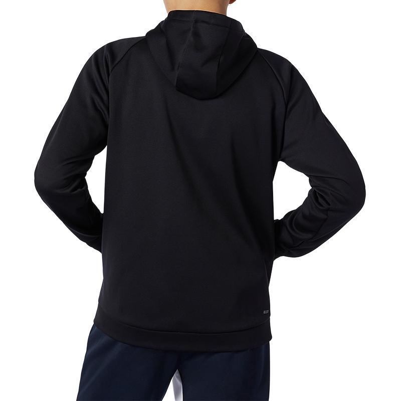 New Balance Logo Print Sports Fleece Lined Hood Jacket Winter Men's Black (Unisex) Jackets AMJ13020 BK