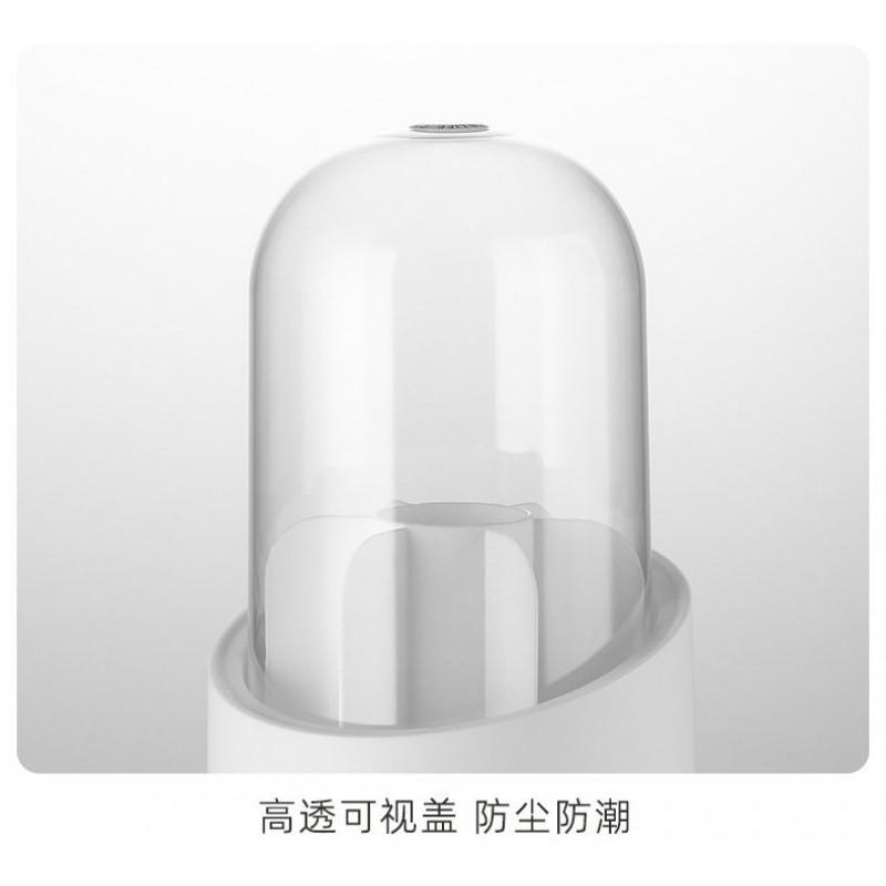 Acrylic Makeup Organizer With Rotating Compartment Lipstick Eyeshadow Brushes Storage Transparent Minimalist Cosmetic Holder