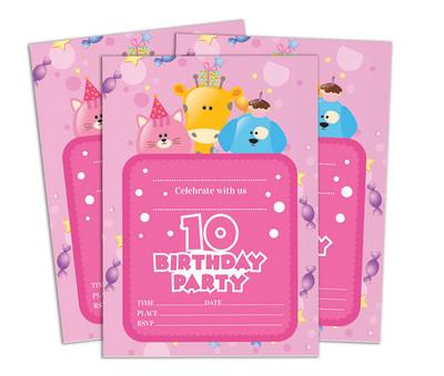 Пригласительные открытки на день рождения Darling Souvenir Pink, 28 шт., заполните или напишите пустые приглашения, распечатанные на принтере, принадлежности для вечеринок, 5 x 7 дюймов