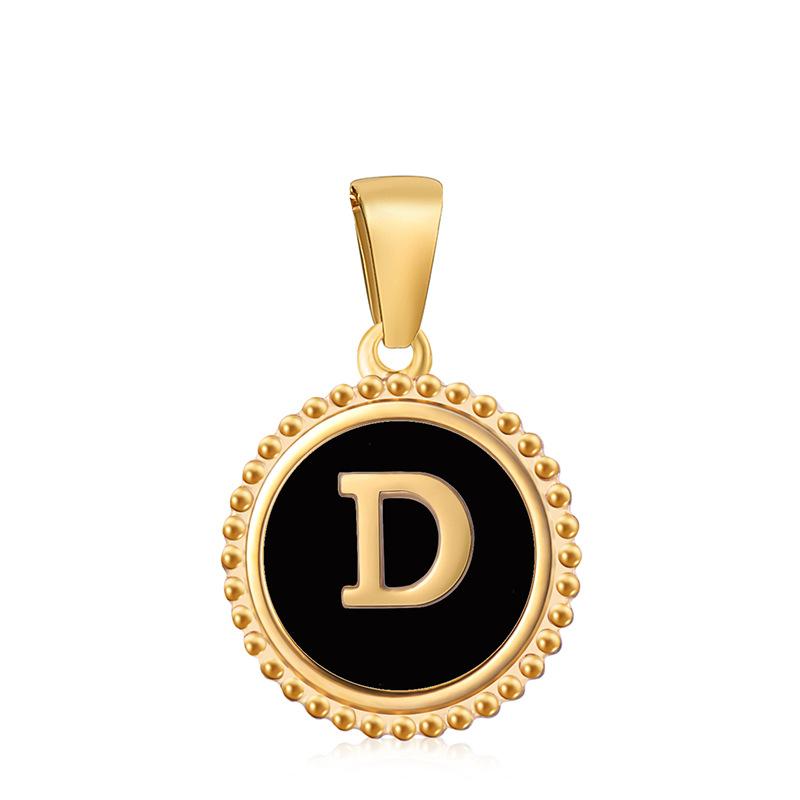 Новый кулон с черной буквой в виде капли масла, кружево 18 карат, классический универсальный нишевый дизайн кулона
