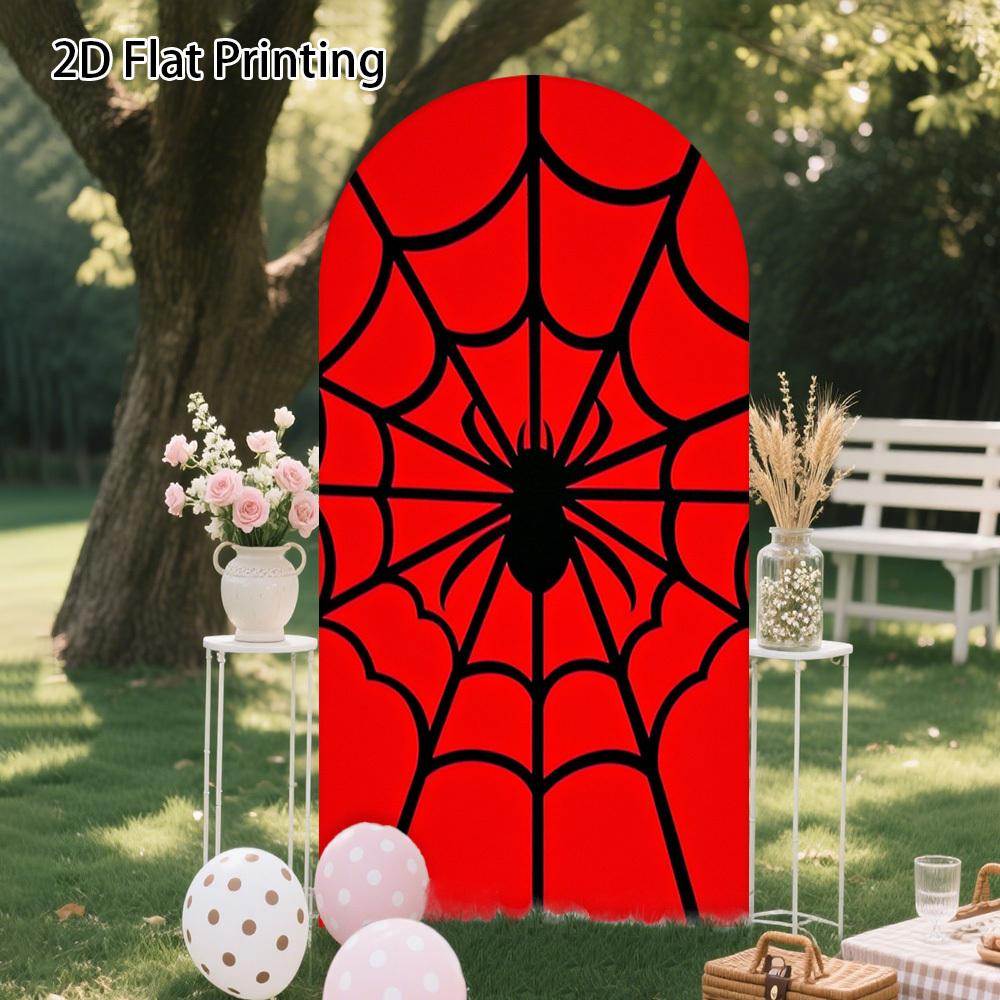 BEPAN Spiderman theme arched background customizable children's birthday party decoration background baby shower props stretch fabric