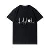 Plus Size Printed Men T Shirts O-Neck Volleyball Heartbeat Volleyball Player Short-Sleeves Tops