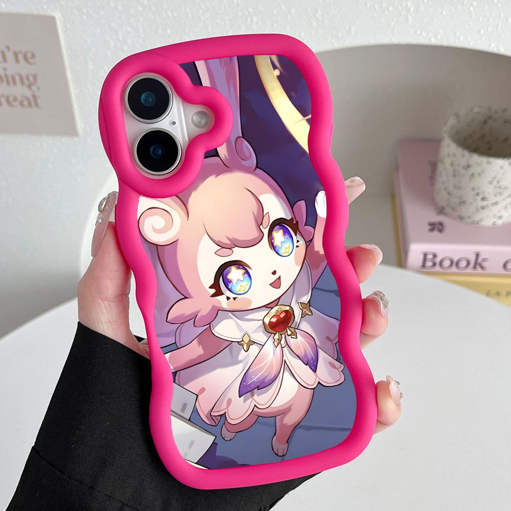HSR Mem Чехол для мобильного телефона из ТПУ с волнистым краем для iPhone 17 16 15 14 13 12 11 Air Pro Max Plus Цветная крышка
