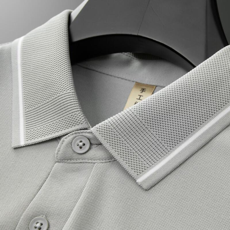 Мужская рубашка-поло большого размера в стиле business casual с коротким рукавом