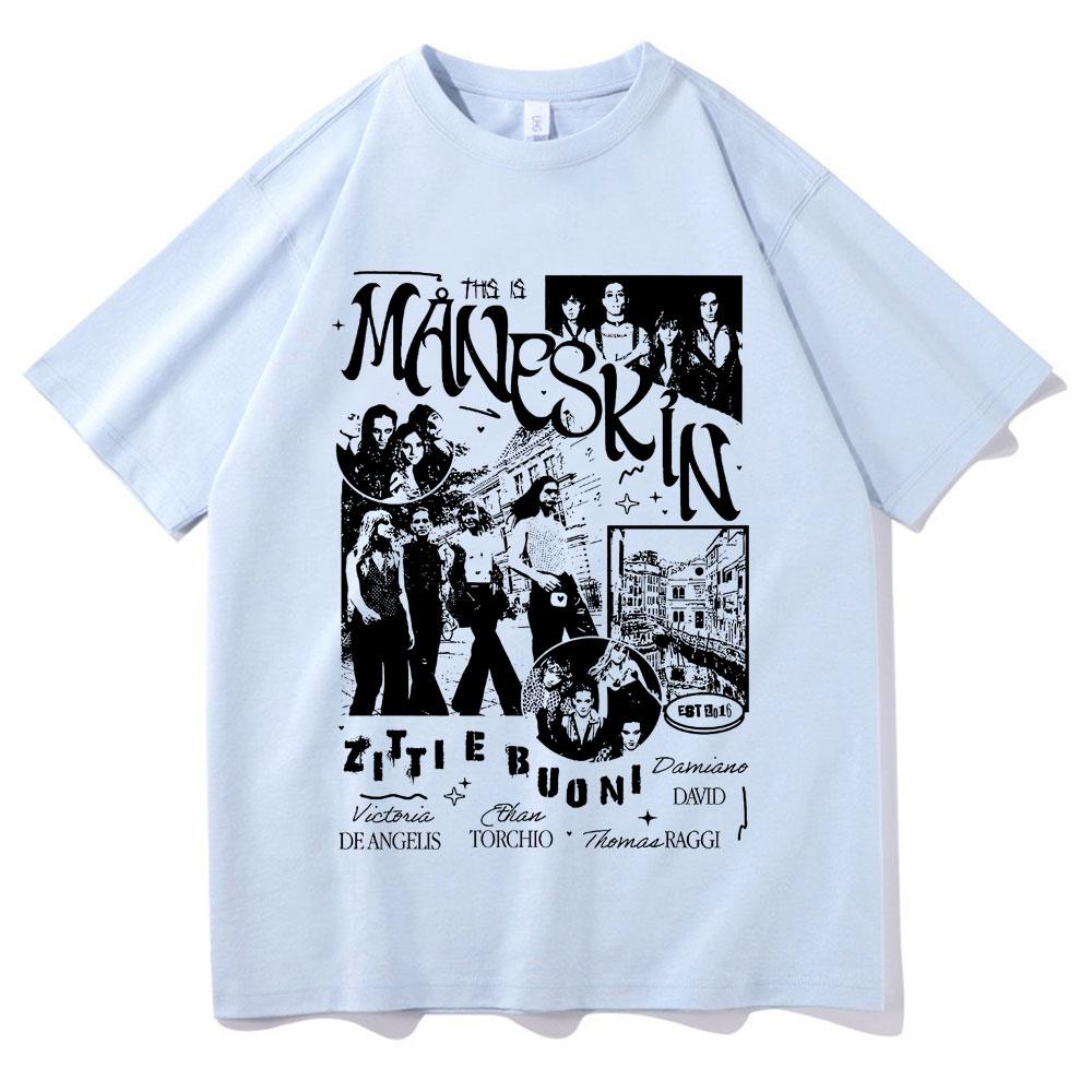 Italian Rock Band Unisexeskin T Shirt Music Album Print T Shirt Unisex Women Retro Hip Hop Oversized Tshirts Harajuku Cool Streetwear