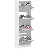 Shoe Cabinet with 4 Doors White 60 x 34 x 187.5 cm