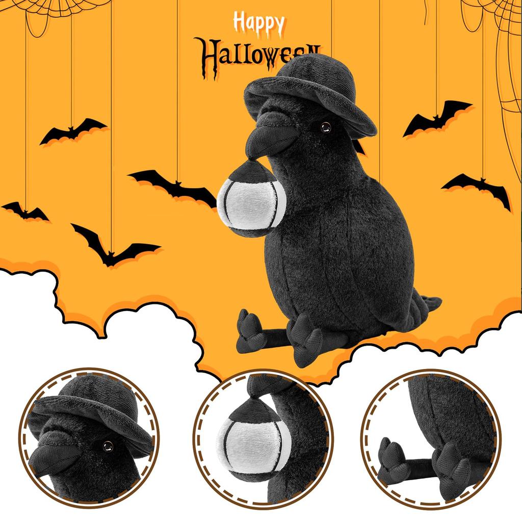 Плюшевая игрушка ворона, сделанная ZHONGXIN, реалистичная милая ворона, стоящая мягкая птица, кукла, обнимающая подушка, черный магазин подушек, декор для совместного сна…