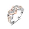 Stylish Geometric Heart-shaped Ring In Gorgeous Rose Gold For Daily Wear