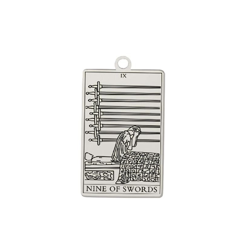 Кулон-карта Таро Dawapara Масть Мечей Малые Арканы Амулет Нержавеющая Сталь Шармы для Изготовления Украшений DIY Аксессуары