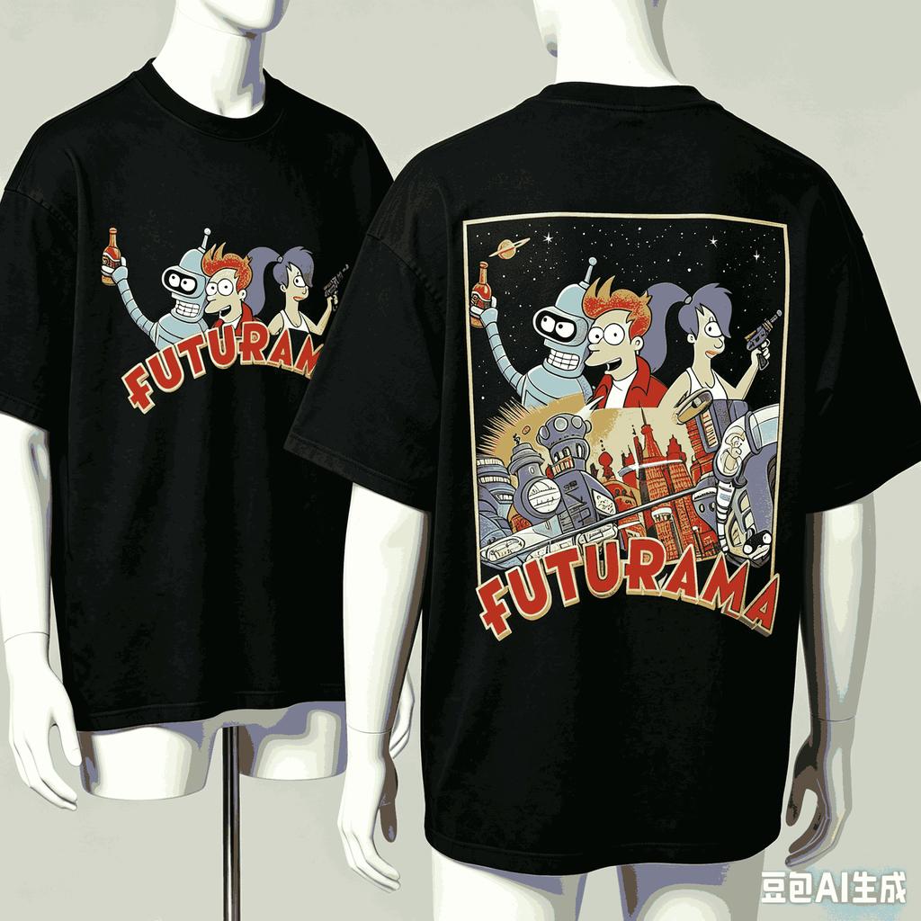 Futurama For Fan Gift Tshirt Unisex Unisex Harajuku Oversized Unisex Short Sleeve Streetwear High Quality Couples Breathable Soft