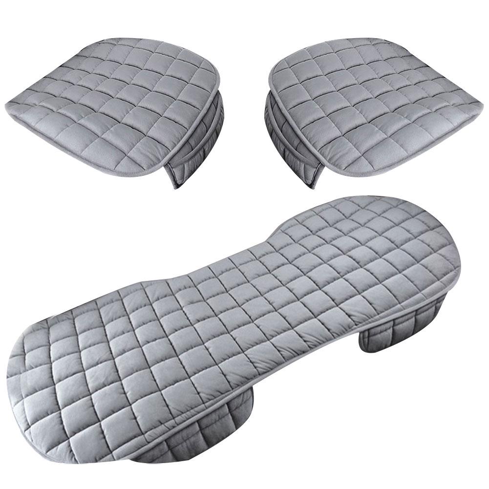 Cars Auto Parts Seat Car Cover Cushion Warm Set with Storage Pocket Anti-Slip 3Pcs Plush Winter