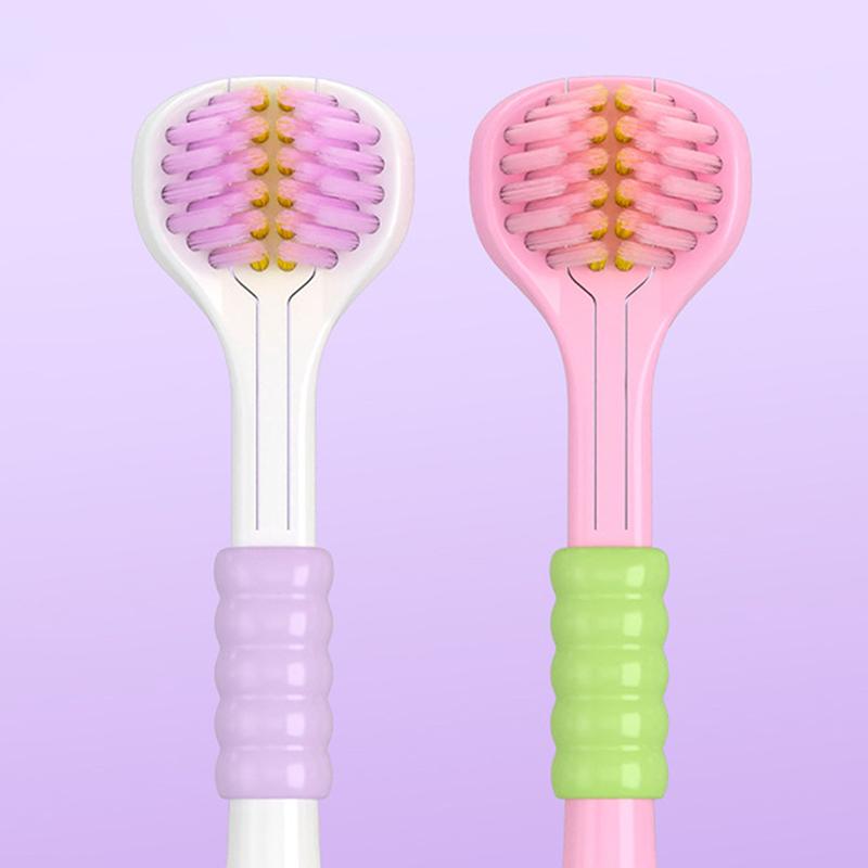 Бытовая трехсторонняя зубная щетка с мягкой щетиной, удобная, простая в использовании, для глубокой чистки, для взрослых, детей, мальчиков, девочек