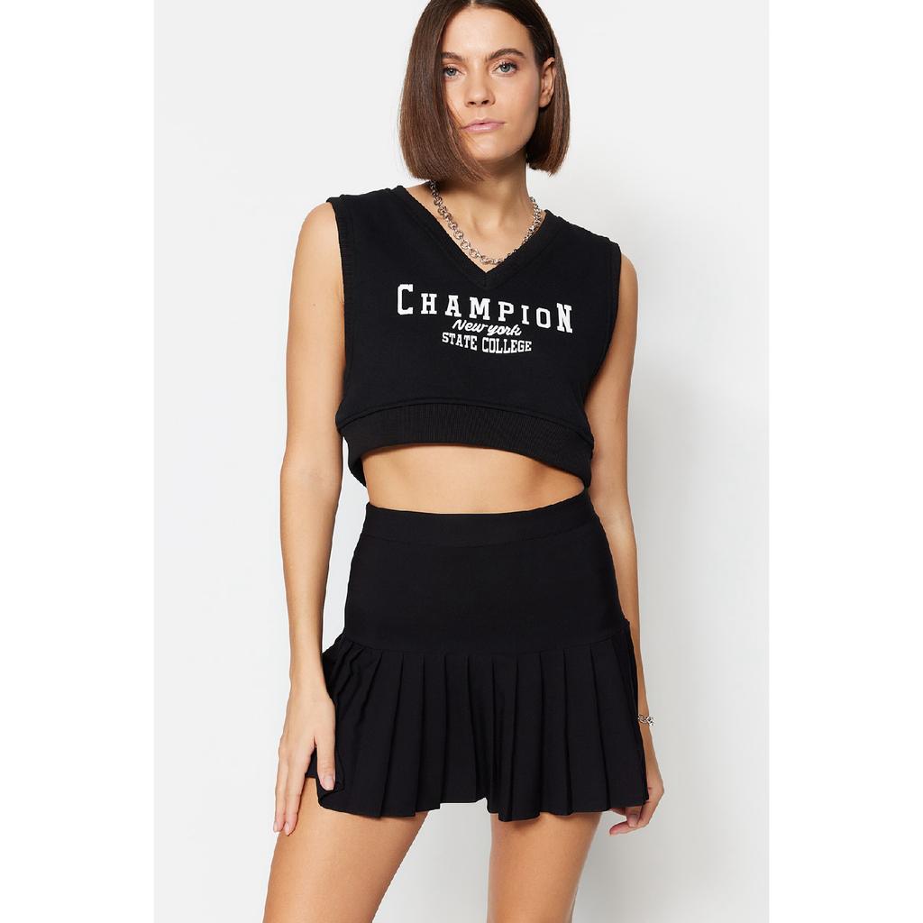 Плиссированная мини-юбка цвета хаки Twoaw23et00059