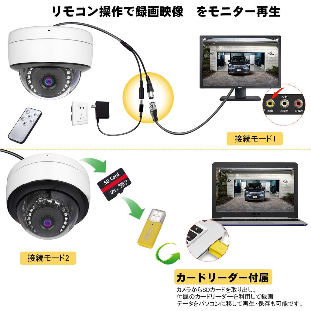 security megapixel wired supports up to 256GB microSD SD card suitable for parking AV motion audio continuous powerful infrared night external power