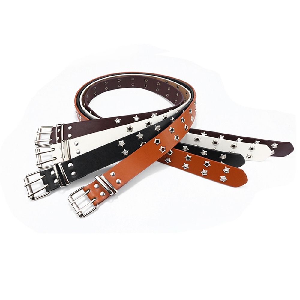 Metal Buckle Wide Side Star Hole Women Waistband Korean Waist Belts Waist Strap Double Grommet Hole