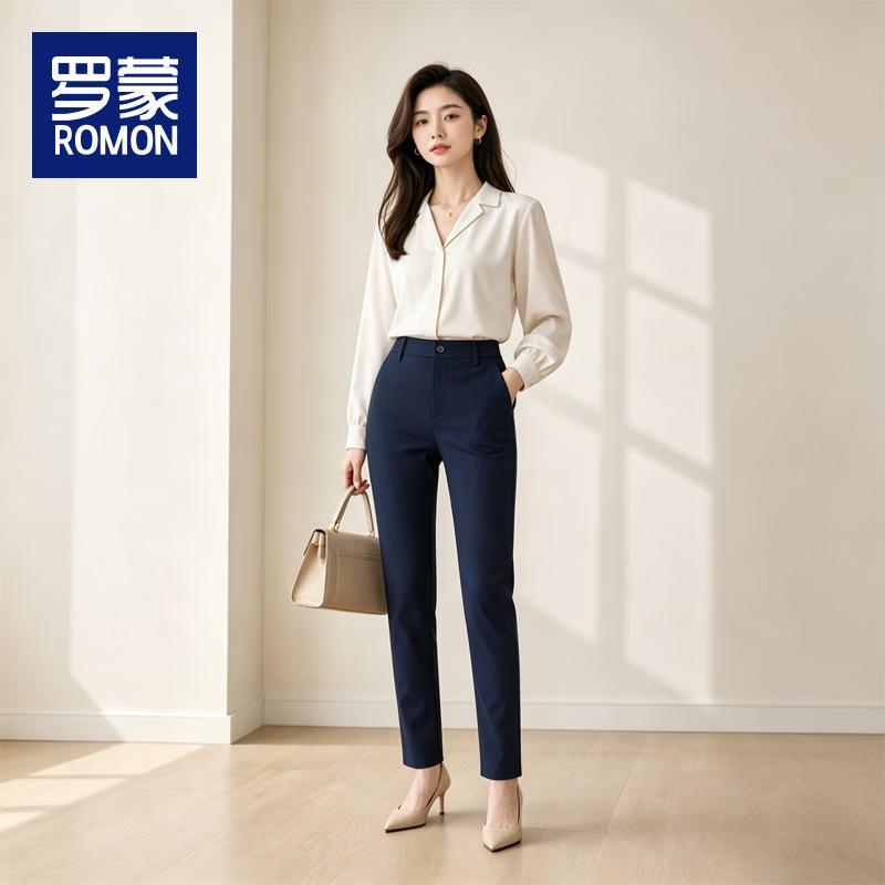 ROMON Женские прямые брюки в стиле business casual