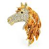 Horse Head Brooch for Women Rhinestone Enamel Animal Party Office Corsages Pins Gifts