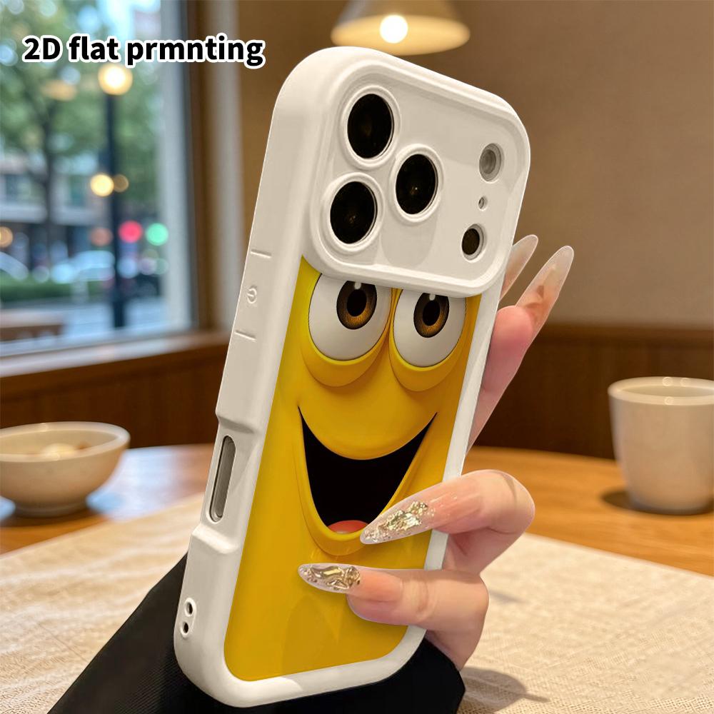 Чехол для телефона: 2D плоский дизайн, подходящий для защитного чехла iPhone 18 17 16 15 14 13 Pro, большое смеющееся лицо, идеальный рождественский и хэллоуинский подарок