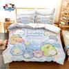 Милый комплект постельного белья Sanrio Sumikko Gurashi: пододеяльник и 2 наволочки. Японский аниме дизайн. Милый чехол для одеяла для детей. Декор для дома.