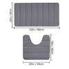 2PC Pure Color Soft Stripe Bathroom Absorbent Non-slip Mats, Suitable for Multiple Scenes, Can Wash Home Decoration Mats