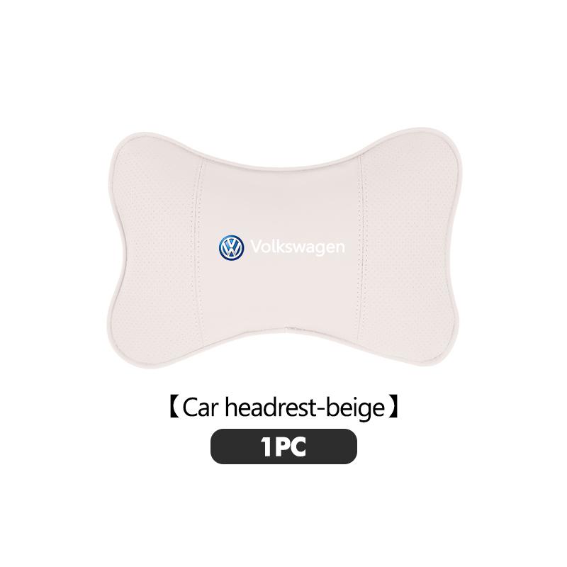 Leather Car Headrest Lumbar Support Cushion Perforated Pillow For Volkswagen VW Scirocco Jetta Beetle Golf 4 5 6 Passat Polo B5 zj2