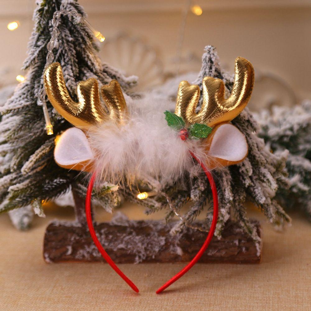 Party Dress Up Christmas Decoration Female Plush Hair Hoop Christmas Hair Band Antlers Headband