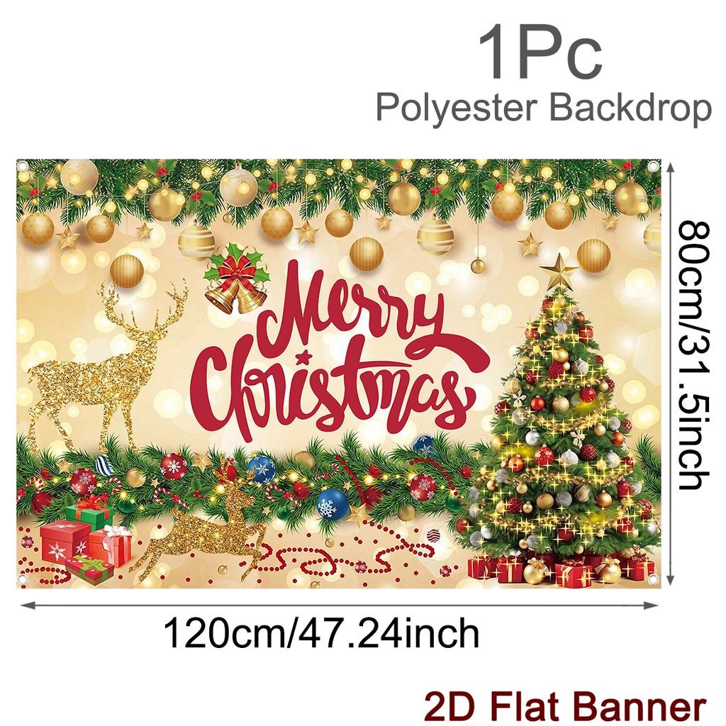 Merry Christmas Banner Backdrops Santa Claus Background Christmas Decorations 2025 for Home Navidad Natal Noel New Year 2026