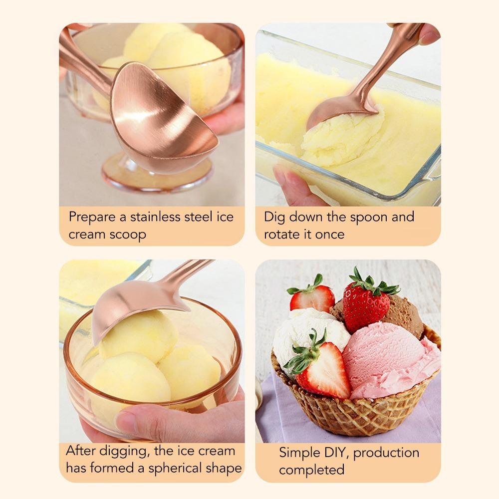 Rustless Steel Ice Cream Scoop Grip Handle Ball Maker Scoop Dessert Spoon Ice Cream Serving