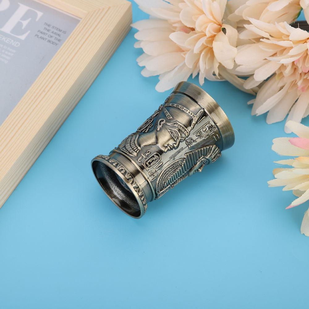 Mini Egypt Style Goblet Embossed Carving Embossed Mini Cup Metal Wine Cup Wedding Celebration