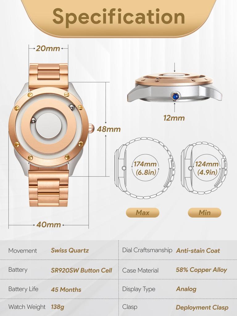 Парные магнитные часы унисекс металлические многофункциональные часы модные спортивные кварцевые часы [EUTOUR] мужские